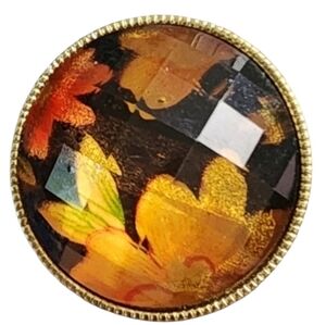 Elegant Floral Brass Tone Ring